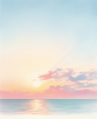 JPG 구름 바다 일러스트 색연필 새해 사람없음 태양 일출 새벽 손그림 감성 그라데이션 겨울풍경 국내일러스트 AI일러스트 AI콘텐츠 자연요소 컨셉 겨울 학용품 풍경 노을 파일형식