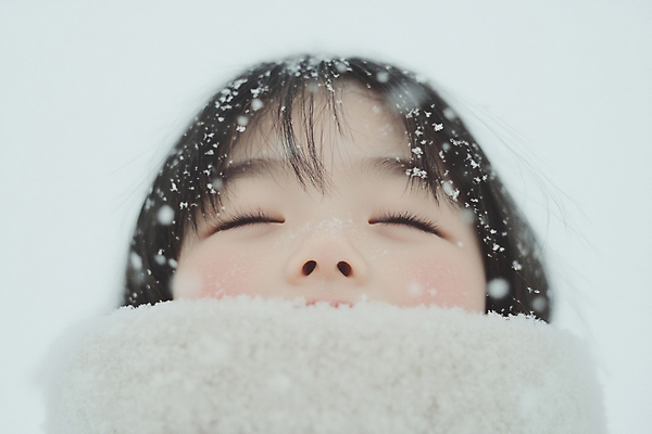 JPG 편집이미지 여자 얼굴 어린이 겨울 한명 소녀 근접촬영 앞모습 눈감음 목도리 추위 눈송이 눈내림 의료성형뷰티 소녀한명만 편집실사 AI인물포토 AI콘텐츠 1 잡화 계절 뷰포인트 모션 눈_날씨 사람 신체부위 CG 여자한명만 소녀만 파일형식 AI포토