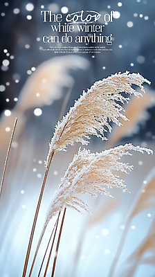 PSD 편집이미지 포스터 겨울 갈대 풍경 사람없음 억새 보케 감성 눈내림 이미지편집 식물 계절 컨셉 눈_날씨 파일형식