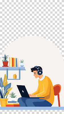 편집이미지 학생 남자 화분 의자 수업 선반 한명 누끼 앉기 성인 노트북 스터디 헤드폰 타이핑 온라인 PNG 온라인강의 이러닝 성인남자한명만 편집소스 1 교육 음향기기 가구 모션 사람 전자제품 학습 강의 남자한명만 성인남자만 파일형식 언택트