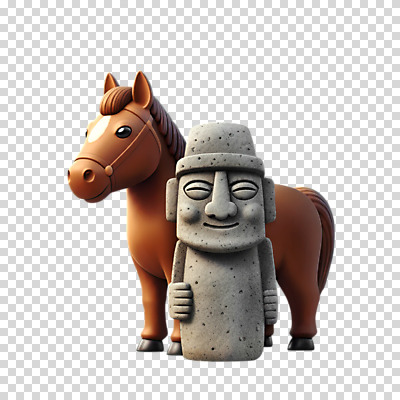 편집이미지 누끼 사람없음 3D 회색 말_동물 돌하르방 PNG 현무암 편집소스 컬러 포유류 디지털합성 화산암 파일형식