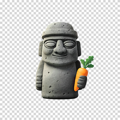 편집이미지 누끼 사람없음 3D 당근 회색 돌하르방 PNG 현무암 편집소스 컬러 뿌리채소 디지털합성 화산암 파일형식