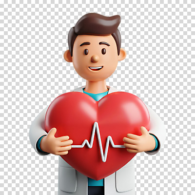 편집이미지 남자 의학 병원 한명 들기 누끼 성인 앞모습 3D 의사 하트 심장 의사가운 맥박 PNG 성인남자한명만 모양 1 뷰포인트 모션 사람 의료진 가운 장기_의학 디지털합성 남자한명만 성인남자만 파일형식