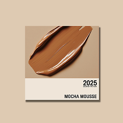 PSD 편집이미지 컨셉 사람없음 갈색 유행 화장품 크림 질감 바르기 광택 2025년 트렌드컬러 이미지편집 모카무스 컬러 모션 뷰티 연도 파일형식