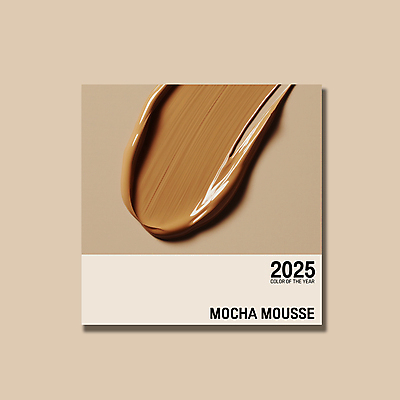PSD 편집이미지 컨셉 사람없음 갈색 유행 화장품 크림 질감 바르기 광택 2025년 트렌드컬러 이미지편집 모카무스 컬러 모션 뷰티 연도 파일형식