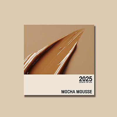 PSD 편집이미지 컨셉 사람없음 갈색 유행 화장품 크림 질감 바르기 광택 2025년 트렌드컬러 이미지편집 모카무스 컬러 모션 뷰티 연도 파일형식