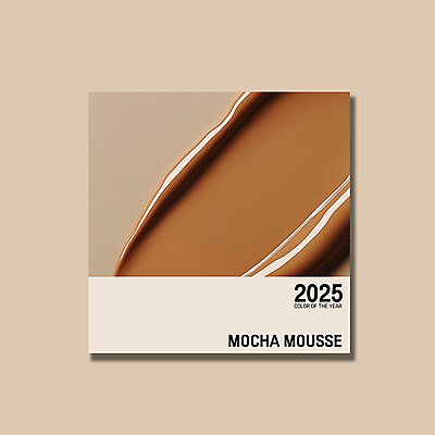 PSD 편집이미지 컨셉 사람없음 갈색 유행 화장품 크림 질감 바르기 광택 2025년 트렌드컬러 이미지편집 모카무스 컬러 모션 뷰티 연도 파일형식