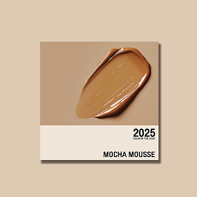 PSD 편집이미지 컨셉 사람없음 갈색 유행 화장품 크림 질감 바르기 광택 2025년 트렌드컬러 이미지편집 모카무스 컬러 모션 뷰티 연도 파일형식