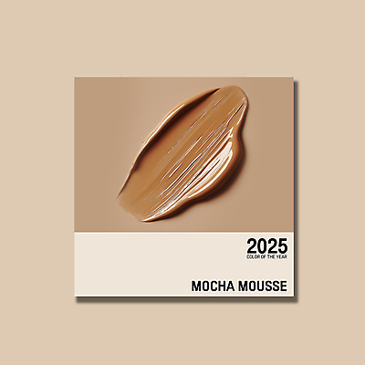 PSD 편집이미지 컨셉 사람없음 갈색 유행 화장품 크림 질감 바르기 광택 2025년 트렌드컬러 이미지편집 모카무스 컬러 모션 뷰티 연도 파일형식