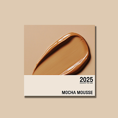 PSD 편집이미지 컨셉 사람없음 갈색 유행 화장품 크림 질감 바르기 광택 2025년 트렌드컬러 이미지편집 모카무스 컬러 모션 뷰티 연도 파일형식