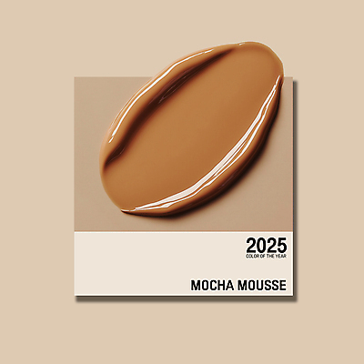 PSD 편집이미지 컨셉 사람없음 갈색 유행 화장품 크림 질감 바르기 광택 2025년 트렌드컬러 이미지편집 모카무스 컬러 모션 뷰티 연도 파일형식