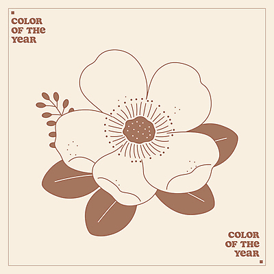 꽃 라인일러스트 일러스트 사람없음 갈색 유행 라인아트 심플 보테니컬아트 2025년 트렌드컬러 국내일러스트 모카무스 AI파일 식물 선 컬러 연도 파일형식 벡터