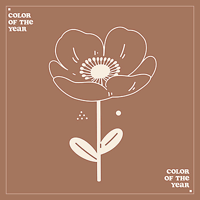 꽃 라인일러스트 일러스트 사람없음 갈색 유행 라인아트 심플 보테니컬아트 2025년 미니멀 트렌드컬러 국내일러스트 모카무스 AI파일 식물 선 컬러 연도 파일형식 벡터