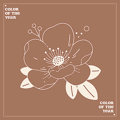 꽃 라인일러스트 일러스트 사람없음 갈색 유행 라인아트 심플 보테니컬아트 세련 2025년 트렌드컬러 국내일러스트 모카무스 AI파일 식물 선 컬러 연도 파일형식 벡터