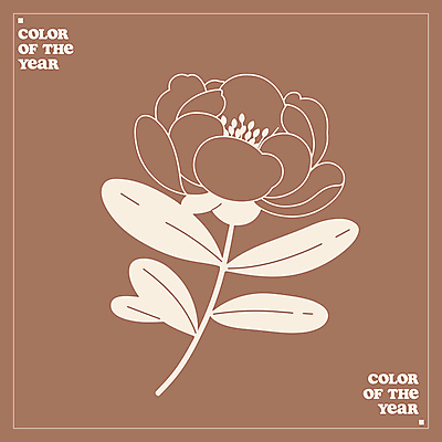 꽃 라인일러스트 일러스트 사람없음 갈색 유행 라인아트 심플 보테니컬아트 2025년 미니멀 트렌드컬러 국내일러스트 모카무스 AI파일 식물 선 컬러 연도 파일형식 벡터