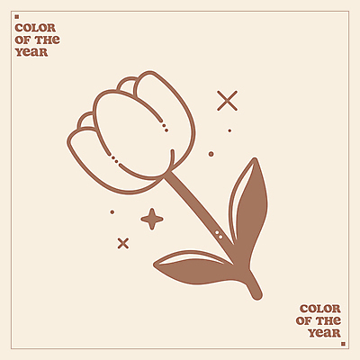 꽃 라인일러스트 일러스트 사람없음 갈색 유행 라인아트 심플 보테니컬아트 세련 2025년 트렌드컬러 국내일러스트 모카무스 AI파일 식물 선 컬러 연도 파일형식 벡터