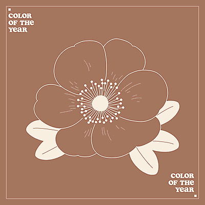 꽃 라인일러스트 일러스트 사람없음 갈색 유행 라인아트 보테니컬아트 세련 2025년 미니멀 트렌드컬러 국내일러스트 모카무스 AI파일 식물 선 컬러 연도 파일형식 벡터