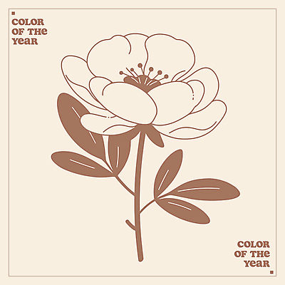 꽃 라인일러스트 일러스트 사람없음 갈색 유행 라인아트 심플 보테니컬아트 세련 2025년 트렌드컬러 국내일러스트 모카무스 AI파일 식물 선 컬러 연도 파일형식 벡터