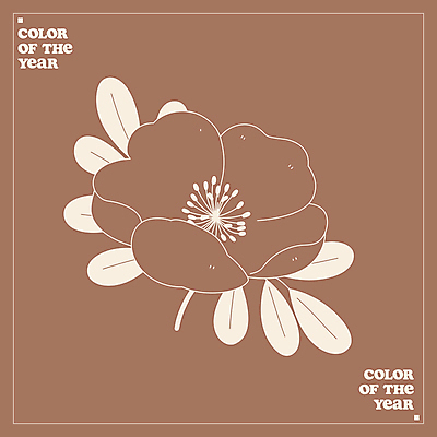 꽃 라인일러스트 일러스트 사람없음 갈색 유행 라인아트 보테니컬아트 세련 2025년 미니멀 트렌드컬러 국내일러스트 모카무스 AI파일 식물 선 컬러 연도 파일형식 벡터