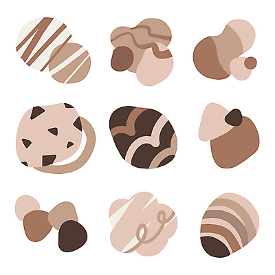 스티커 일러스트 추상 사람없음 갈색 유행 오브젝트 심플 2025년 트렌드컬러 국내일러스트 모카무스 AI파일 컬러 무늬 연도 파일형식 벡터