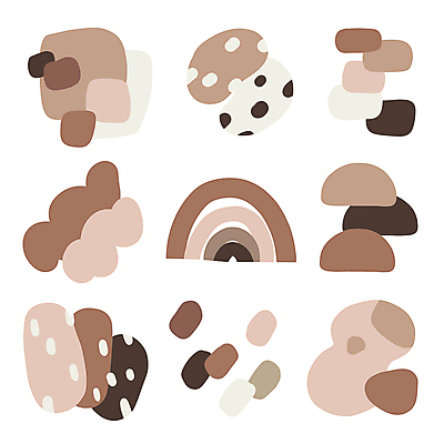 무지개 스티커 일러스트 추상 사람없음 갈색 유행 오브젝트 심플 2025년 트렌드컬러 국내일러스트 모카무스 AI파일 자연요소 컬러 무늬 연도 파일형식 벡터