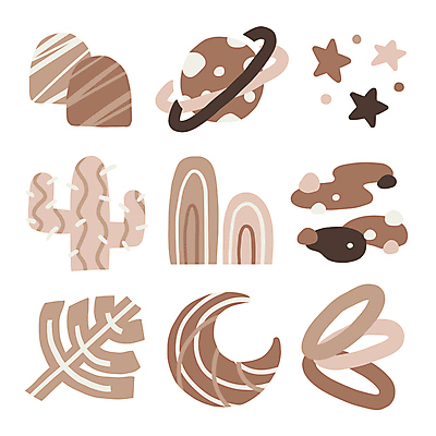 별 스티커 잎 일러스트 추상 산 선인장 사람없음 갈색 유행 행성 달 오브젝트 심플 2025년 트렌드컬러 국내일러스트 모카무스 AI파일 자연요소 식물 컬러 무늬 우주 연도 파일형식 벡터