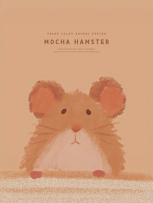 PSD 포스터 일러스트 페인팅 따뜻함 사람없음 갈색 유행 귀여움 쥐 햄스터 2025년 트렌드컬러 국내일러스트 모카무스 컬러 컨셉 반려동물 설치류 연도 파일형식