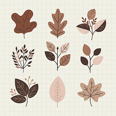 식물 스티커 낙엽 잎 일러스트 자연 나뭇잎 사람없음 갈색 유행 오브젝트 심플 엘리먼트 편집소스 2025년 트렌드컬러 국내일러스트 모카무스 AI파일 컬러 연도 생태계 파일형식 벡터