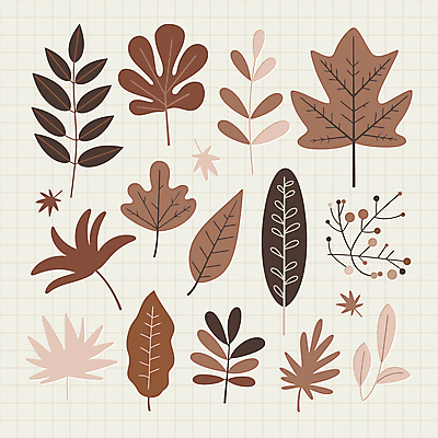식물 스티커 낙엽 잎 일러스트 자연 나뭇잎 사람없음 갈색 유행 오브젝트 심플 엘리먼트 편집소스 2025년 트렌드컬러 국내일러스트 모카무스 AI파일 컬러 연도 생태계 파일형식 벡터