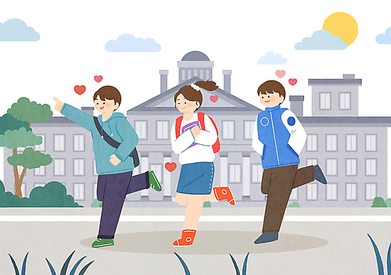 전신 PSD 나무 구름 여자 남자 대학생 가방 일러스트 윙크 미소 들기 성인 책 세명 달리기 태양 하트 가리킴 대학교 주머니손 성인만 과잠 국내일러스트 자연요소 모양 식물 학생 잡화 학교 모션 표정 사람 손짓 점퍼 파일형식