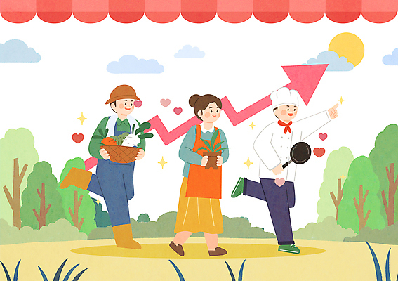 전신 PSD 나무 구름 여자 남자 화살표 화분 채소 일러스트 미소 들기 성인 세명 반짝임 달리기 태양 바구니 요리사 하트 가리킴 프라이팬 농부 숲속 상승 자영업 매출 플로리스트 성인만 국내일러스트 자연요소 모양 식물 직업 컨셉 비즈니스 모션 주방용품 표정 사람 손짓 경제 숲 파일형식