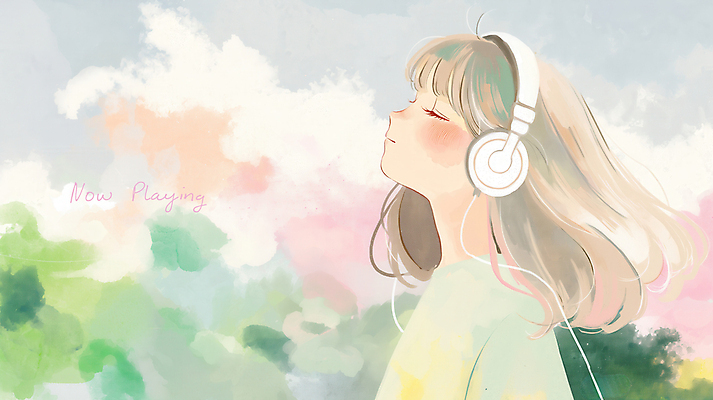 JPG 여자 어린이 음악 일러스트 한명 소녀 컬러풀 눈감음 헤드폰 음악감상 파스텔톤 소녀한명만 국내일러스트 AI일러스트 AI콘텐츠 1 컬러 음향기기 모션 문화예술 사람 감상 여자한명만 소녀만 파일형식