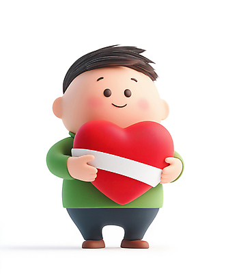 전신 PSD 편집이미지 남자 안기 3D캐릭터 한명 미소 성인 3D 하트 성인남자한명만 편집3D 모양 캐릭터 1 모션 표정 사람 디지털합성 남자한명만 성인남자만 파일형식