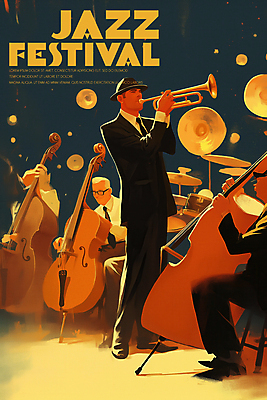 PSD 남자 포스터 연주 일러스트 서기 들기 정장 성인 세명 빛 축제 공연 무대 분위기 드럼 트럼펫 첼로 재즈 콘트라베이스 성인남자만 국내일러스트 옷 음악 컨셉 모션 현악기 타악기 사람 이벤트 금관악기 남자만 성인만 파일형식 찰현악기