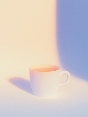 JPG 커피 일러스트 그림자 사람없음 컵 빛 부드러움 감성 파스텔톤 국내일러스트 AI일러스트 AI콘텐츠 식기 음료 컬러 컨셉 감각 파일형식