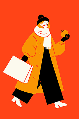 전신 여자 패션 과일 일러스트 한명 미소 들기 성인 반짝임 쇼핑 쇼핑백 걷기 눈감음 주황색 목도리 코트 성인여자한명만 일러캐릭터 AI파일 캐릭터 1 잡화 컬러 가방 모션 표정 사람 외투 여자한명만 성인여자만 파일형식 벡터