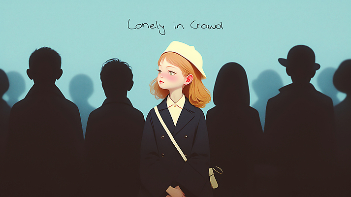 JPG 응시 여자 남자 하늘색 가방 일러스트 그림자 여러명 성인 빛 코트 고독 군중 손모으기 성인만 국내일러스트 AI일러스트 AI콘텐츠 시선 잡화 감정 다수 사람 손짓 파란색 외투 파일형식