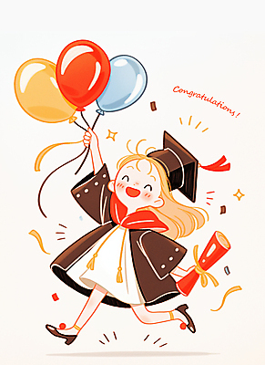 전신 PSD 여자 어린이 일러스트 학사모 졸업식 한명 웃음 들기 소녀 반짝임 달리기 손들기 축하 잡기 졸업가운 졸업장 꽃가루 풍선 소녀한명만 국내일러스트 모자_잡화 1 컨셉 졸업 모션 표정 사람 가운 가루 여자한명만 소녀만 파일형식