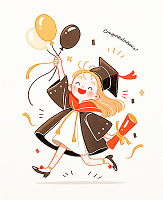 전신 PSD 여자 어린이 일러스트 학사모 졸업식 한명 웃음 들기 소녀 반짝임 달리기 축하 잡기 졸업가운 졸업장 꽃가루 풍선 소녀한명만 국내일러스트 모자_잡화 1 컨셉 졸업 모션 표정 사람 가운 가루 여자한명만 소녀만 파일형식