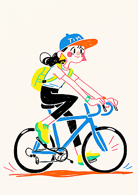 JPG 전신 모자 여자 가방 일러스트 청소년 한명 미소 취미 컬러풀 운동 자전거 귀걸이 잡기 승차 십대여자한명만 국내일러스트 AI일러스트 AI콘텐츠 1 잡화 컬러 장신구 모션 표정 건강 사람 바이크 여자한명만 십대여자만 파일형식