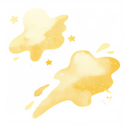 JPG 별 일러스트 수채화 사람없음 반짝임 노란색 물감 번짐 국내일러스트 AI일러스트 AI콘텐츠 자연요소 컬러 모션 미술도구 파일형식 효과