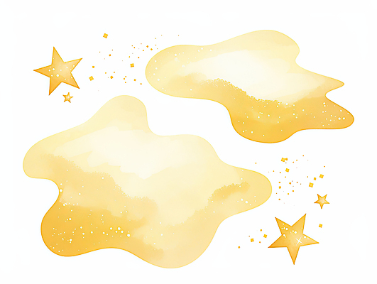 JPG 별 일러스트 수채화 사람없음 반짝임 노란색 물감 번짐 국내일러스트 AI일러스트 AI콘텐츠 자연요소 컬러 모션 미술도구 파일형식 효과