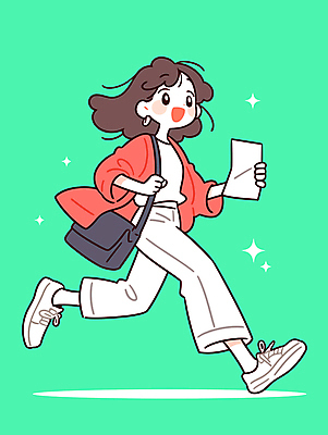 전신 여자 가방 일러스트 한명 웃음 들기 성인 초록색 반짝임 달리기 귀걸이 잡기 문서 성인여자한명만 일러캐릭터 AI파일 캐릭터 1 잡화 컬러 장신구 모션 표정 사람 여자한명만 성인여자만 파일형식 벡터