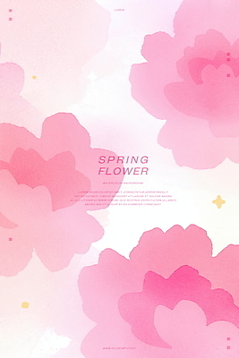 PSD 꽃 분홍색 백그라운드 일러스트 수채화 사람없음 봄 번짐 국내일러스트 식물 계절 컬러 파일형식 효과