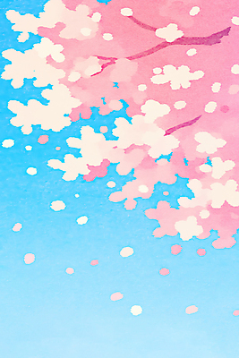 JPG 꽃잎 분홍색 일러스트 자연 하늘 사람없음 파란색 봄풍경 벚나무 흩날리기 국내일러스트 AI일러스트 AI콘텐츠 나무 꽃 컬러 모션 풍경 봄 벚꽃 생태계 파일형식