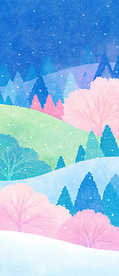 JPG 분홍색 일러스트 자연 밤하늘 사람없음 파란색 봄풍경 벚나무 언덕 국내일러스트 AI일러스트 AI콘텐츠 나무 컬러 하늘 풍경 봄 벚꽃 야간 생태계 파일형식