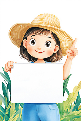JPG 식물 여자 어린이 일러스트 자연 안내 한명 미소 들기 소녀 팻말 가리킴 밀짚모자 소녀한명만 카피스페이스 국내일러스트 AI일러스트 AI콘텐츠 모자_잡화 1 모션 프레임 표정 사람 손짓 공백 생태계 여자한명만 소녀만 파일형식