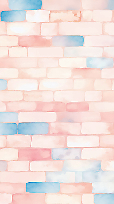 JPG 벽 분홍색 백그라운드 일러스트 벽돌 벽면 사람없음 파스텔톤 국내일러스트 AI일러스트 AI콘텐츠 컬러 파일형식