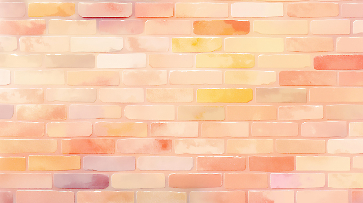 JPG 벽 백그라운드 일러스트 벽돌 벽면 사람없음 주황색 파스텔톤 국내일러스트 AI일러스트 AI콘텐츠 컬러 파일형식