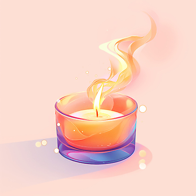 JPG 분홍색 일러스트 불꽃 사람없음 빛 힐링 향기 아로마 향초 국내일러스트 AI일러스트 AI콘텐츠 컬러 초 불 냄새 파일형식